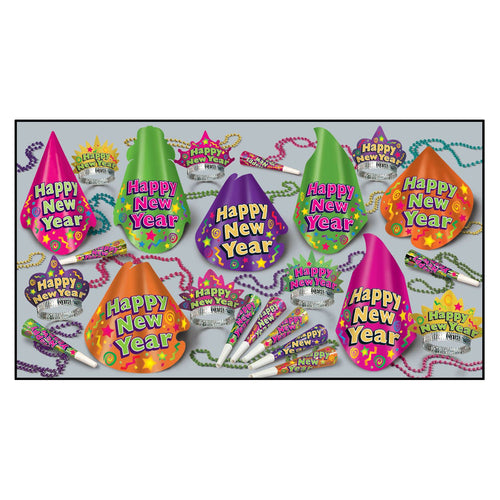 Beistle Color-Brite New Year Assortment (for 50 people) - New Years | Party