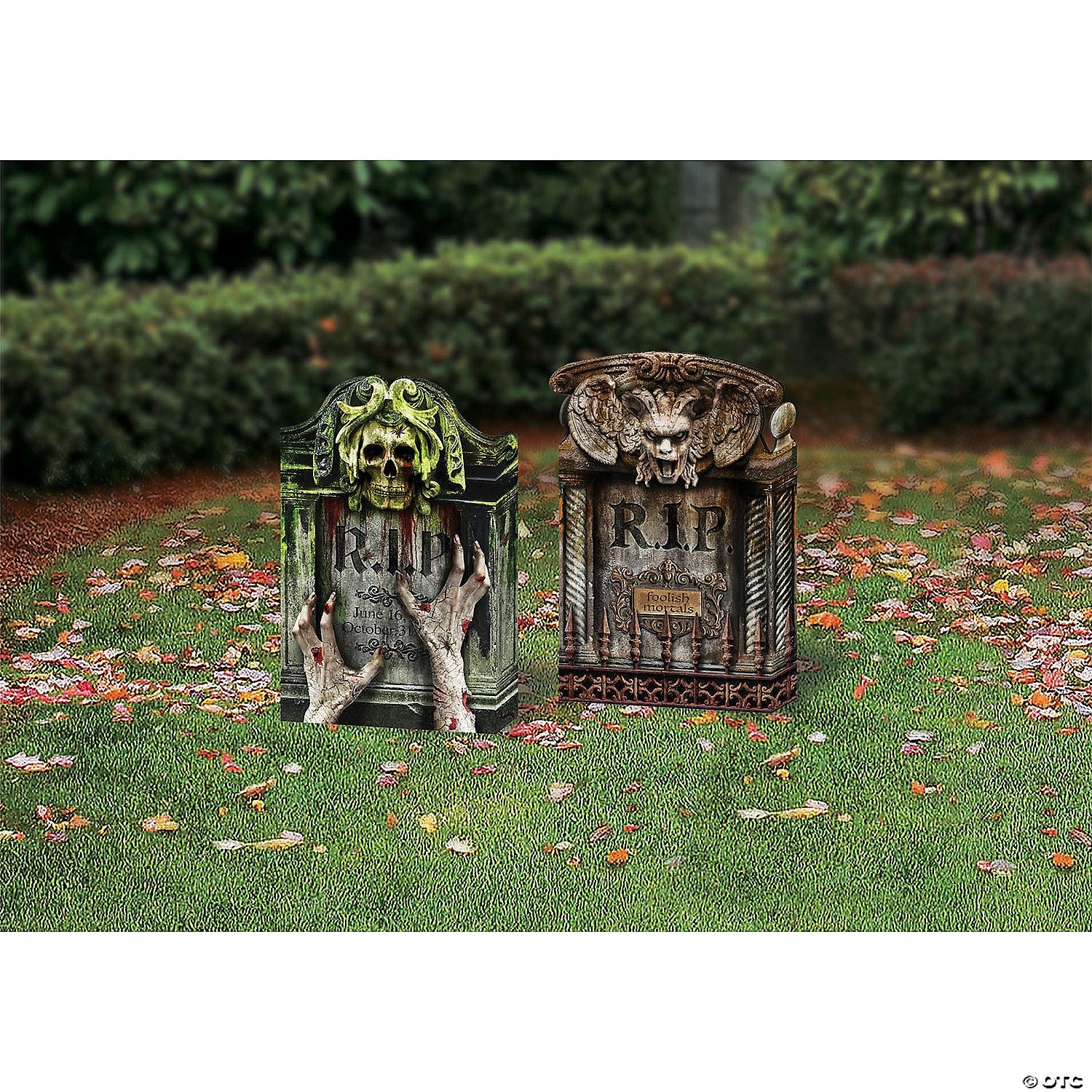22" Photorealistic Tombstone Decorations - Set of 2 | Halloween Decoration