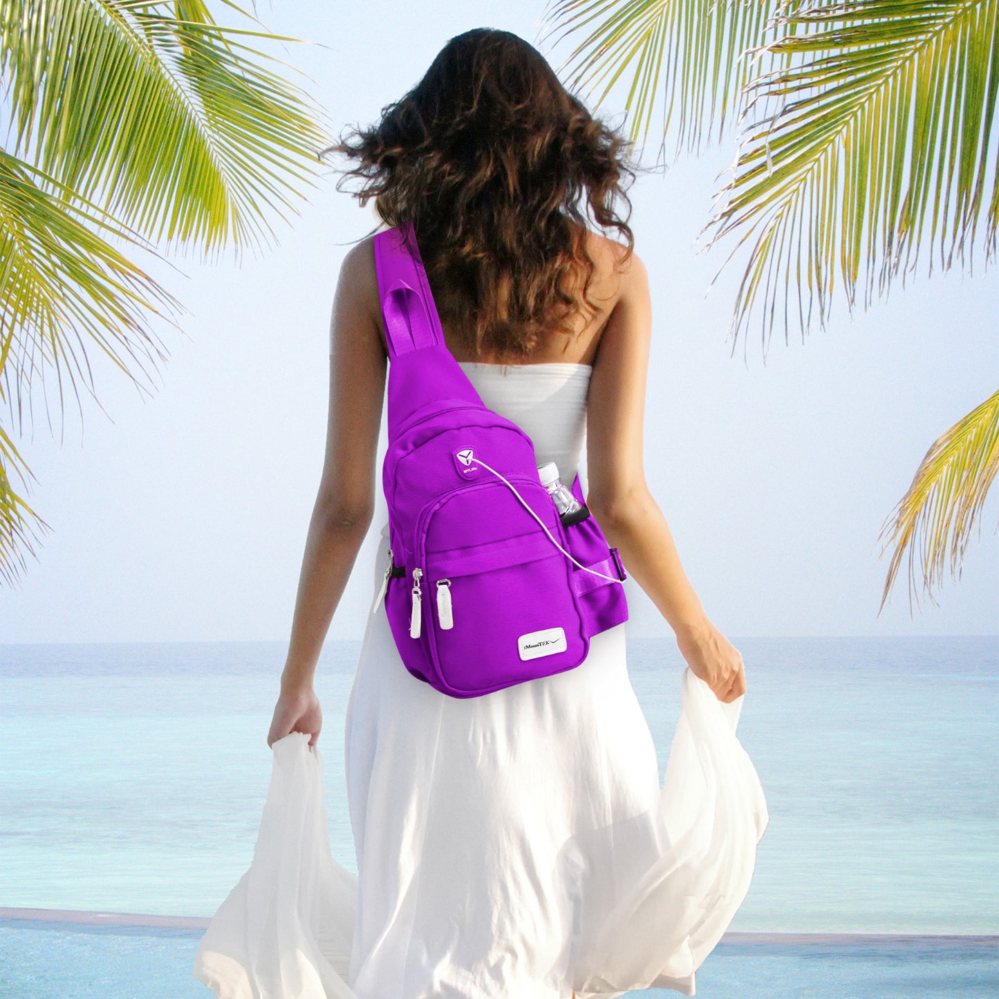 Unisex Sling Backpack Nylon Chest Shoulder Crossbody Bag Travel Sports Cycle