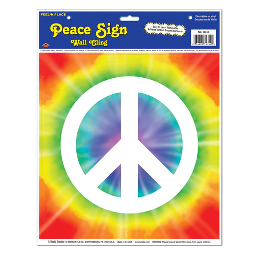 Beistle Peace Sign Peel 'N Place - 60's | Party Supply | Decoration