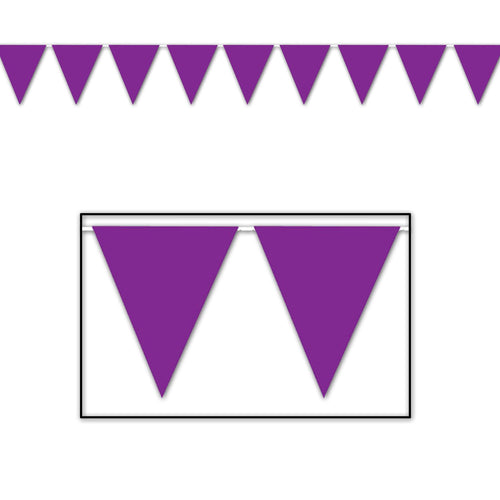 Beistle Purple Indoor/Outdoor Pennant Banner, 12 ft - General Occasion | Party