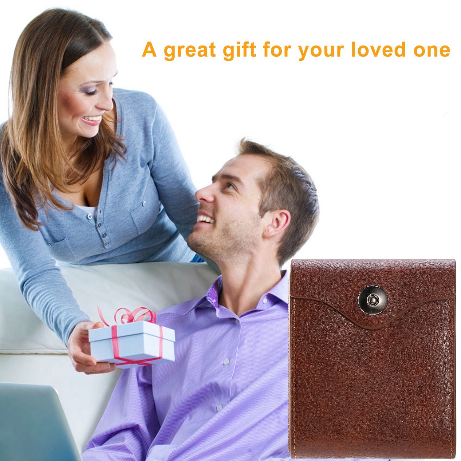 Men’s Wallet PU Leather Bifold Purse Slim RFID Blocking Card Holder Cases w/ 2