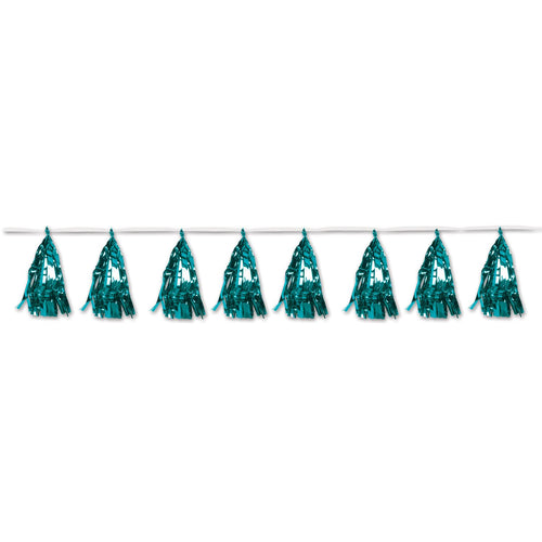 Beistle Metallic Tassel Garland - Turquoise - General Occasion | Party Supply
