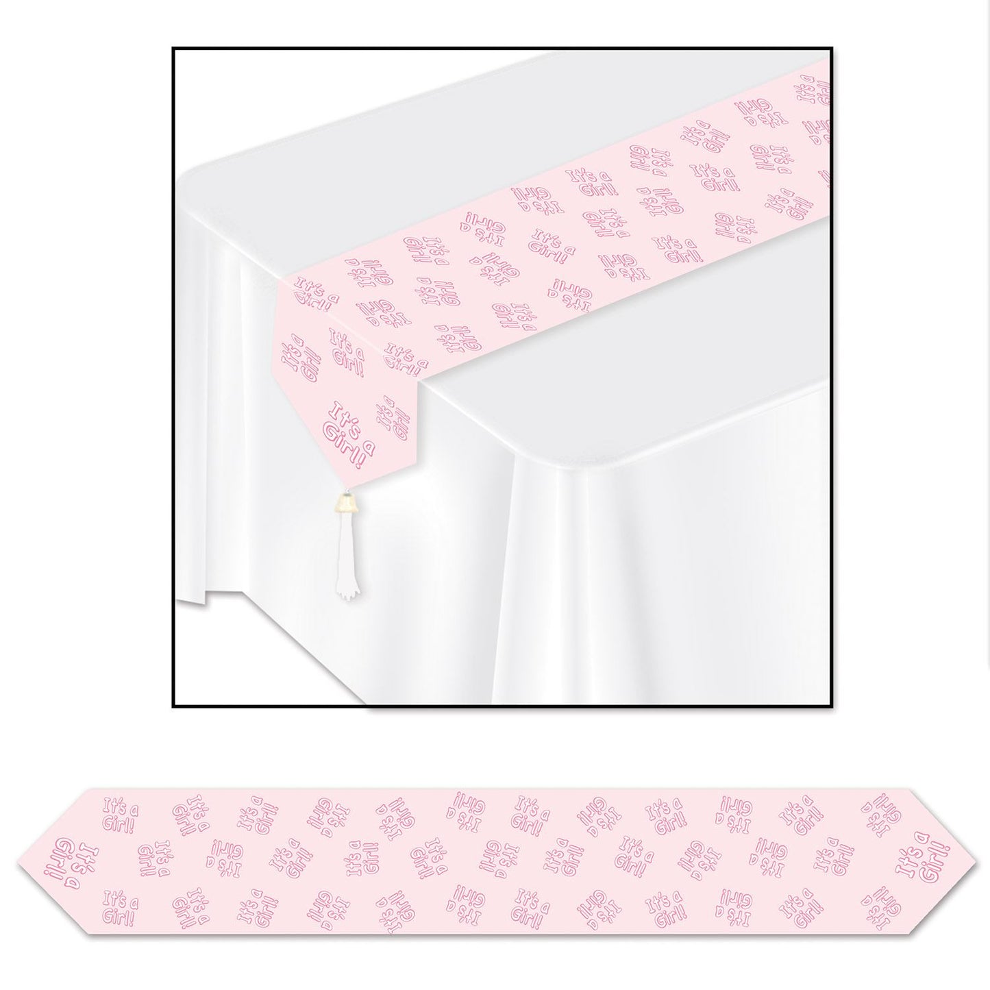 Beistle Printed It's A Girl! Table Runner - Baby Shower | Party Supply