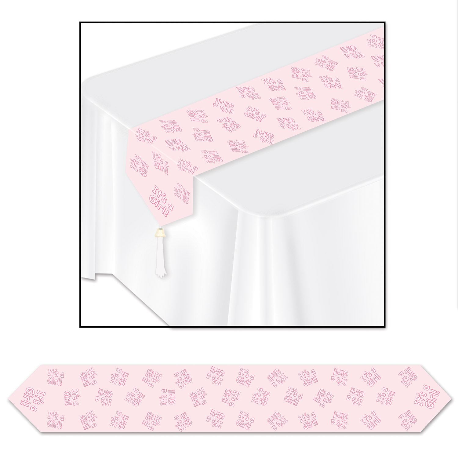 Beistle Printed It's A Girl! Table Runner - Baby Shower | Party Supply