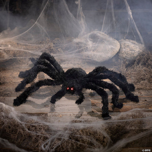 31 1/2" x 7 3/4" Light-Up Animated Walking Fuzzy Spider Halloween Decoration