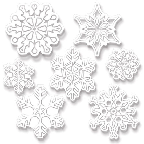 Beistle Clear Plastic Die-Cut Snowflakes - Christmas/Winter | Party Supply