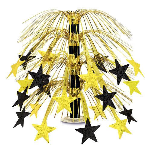 Beistle Black and Gold Star Cascade Centerpiece - New Years | Party Supply