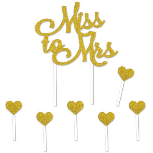 Beistle Miss To Mrs Cake Topper - Wedding | Party Supply | Decoration