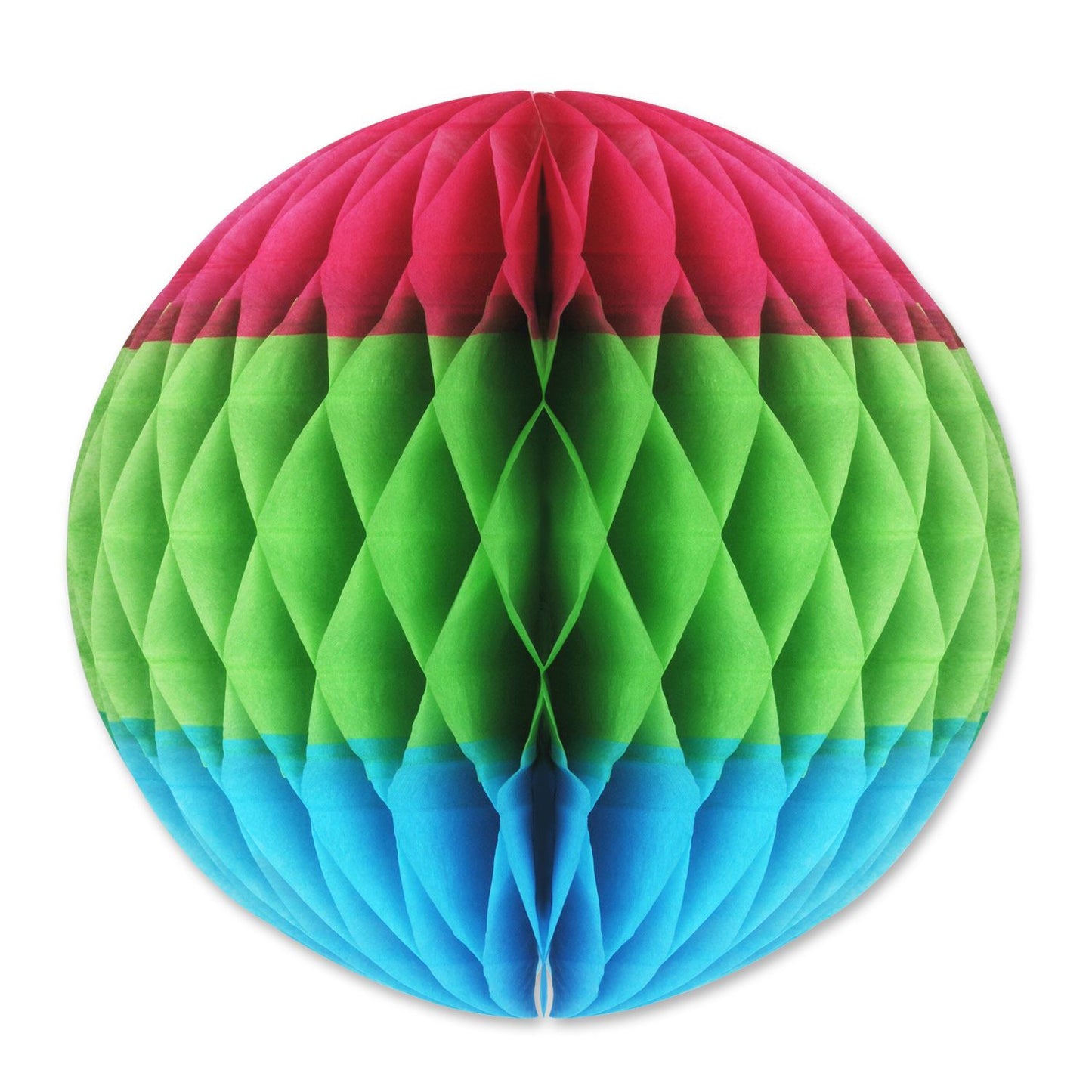 Beistle Cerise, Light Green, and Turquoise Art-Tissue Ball - Luau | Party