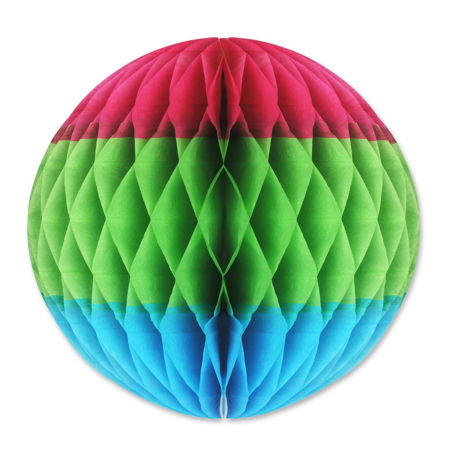 Beistle Cerise, Light Green, and Turquoise Art-Tissue Ball - Luau | Party