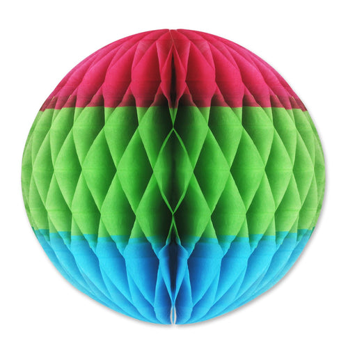 Beistle Cerise, Light Green, and Turquoise Art-Tissue Ball - Luau | Party
