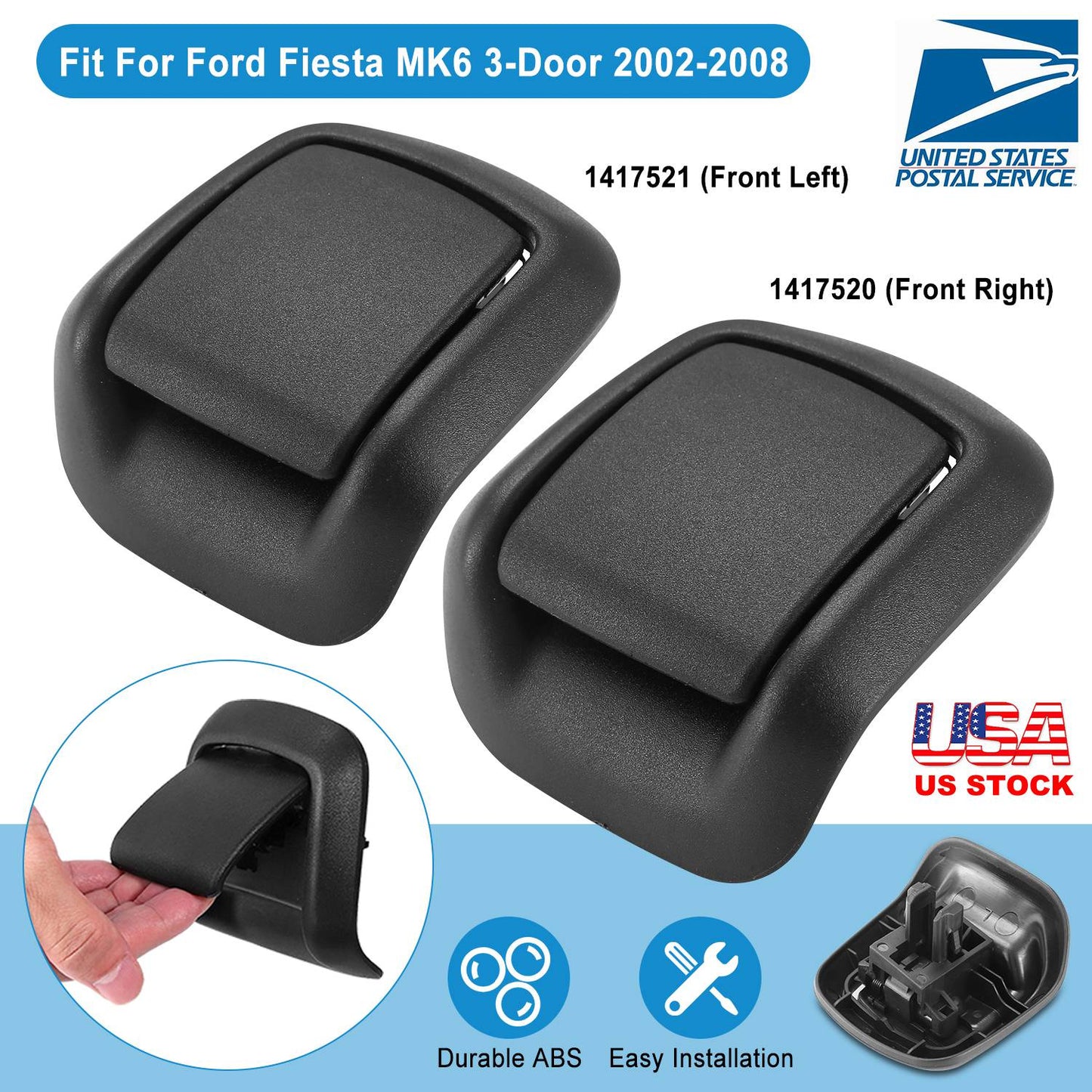 1 Pair Car Seat Release Handles for Ford Fiesta MK6 2002-2008 Auto Seat