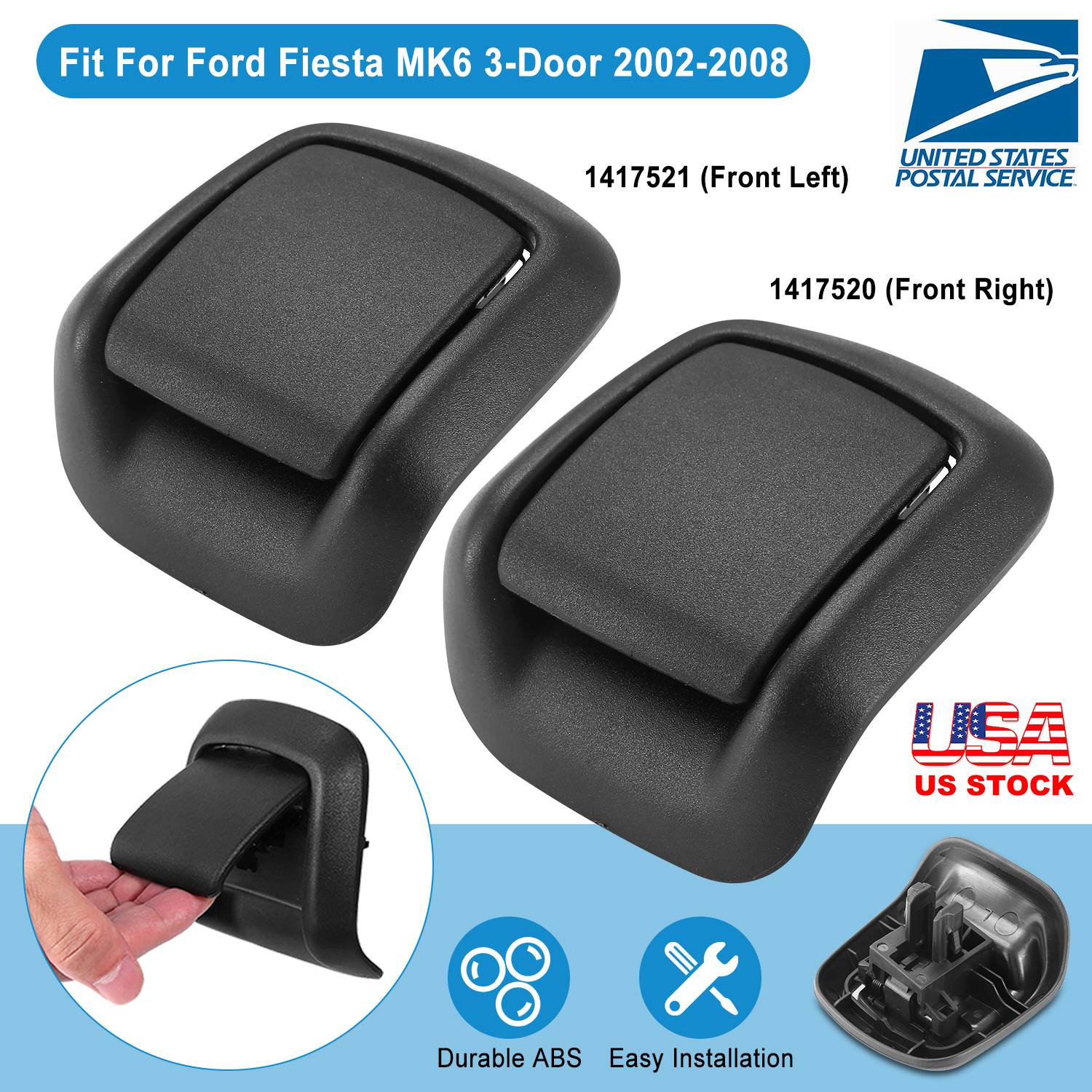 1 Pair Car Seat Release Handles for Ford Fiesta MK6 2002-2008 Auto Seat