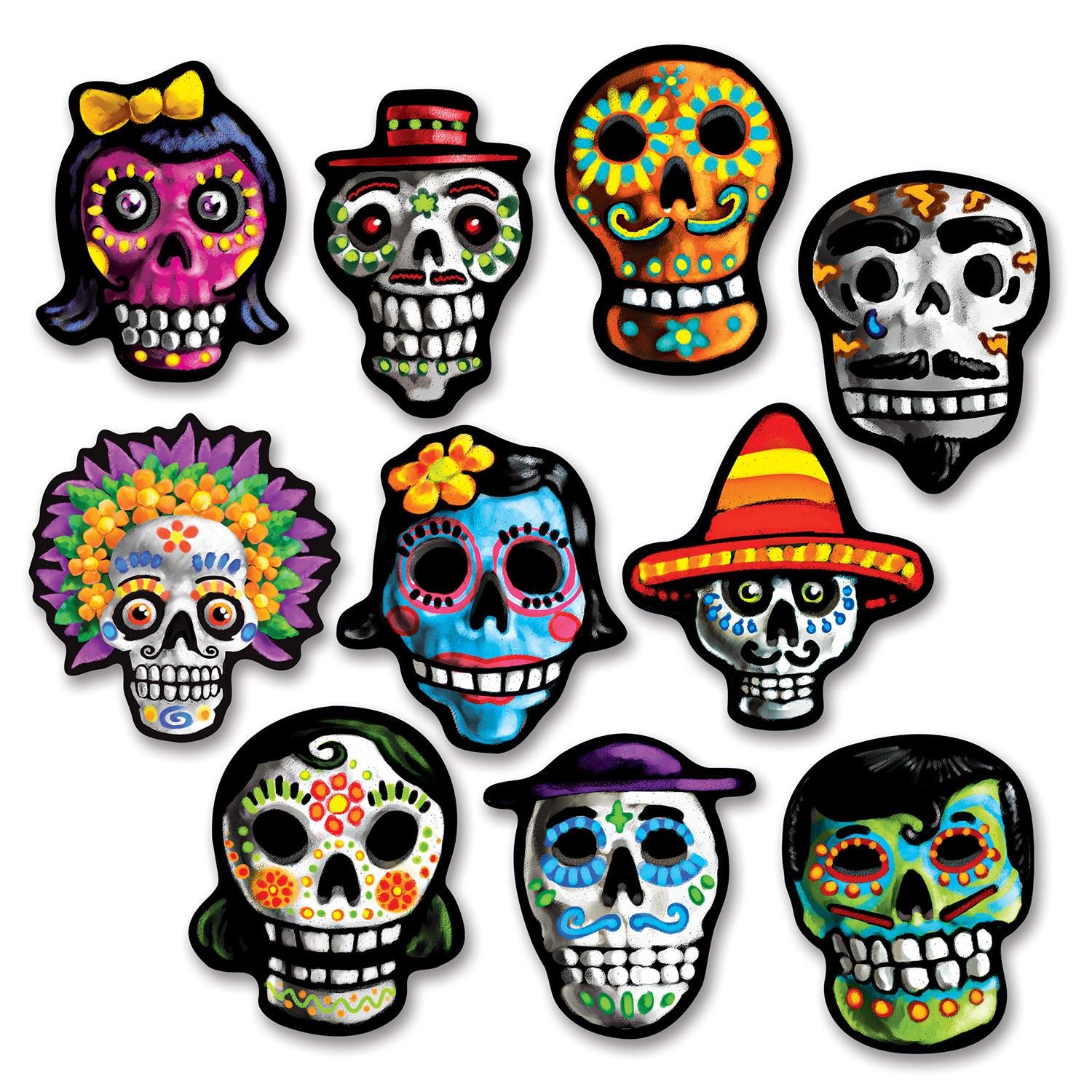 Beistle Mini Day Of The Dead Cutouts | Party Supply | Decoration