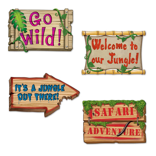 Beistle Jungle Sign Cutouts | Party Supply | Decoration