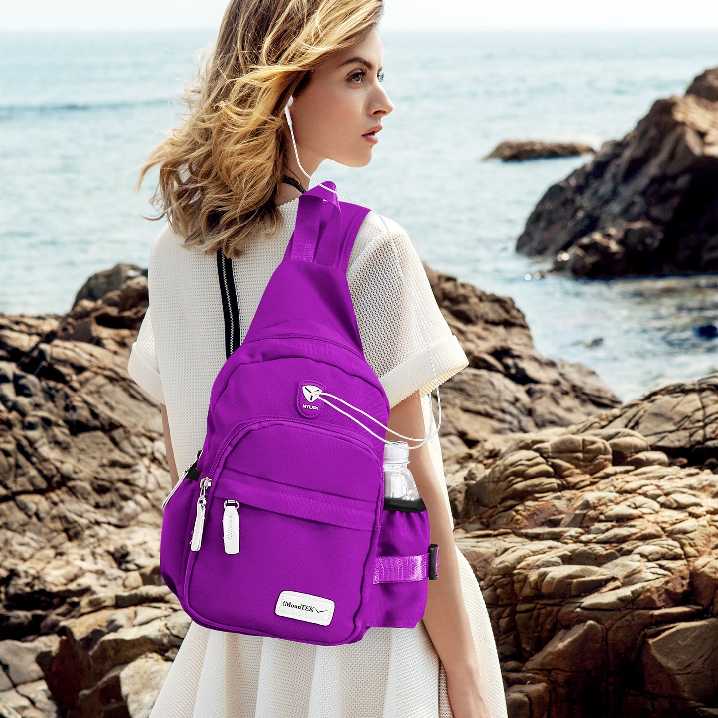 Unisex Sling Backpack Nylon Chest Shoulder Crossbody Bag Travel Sports Cycle