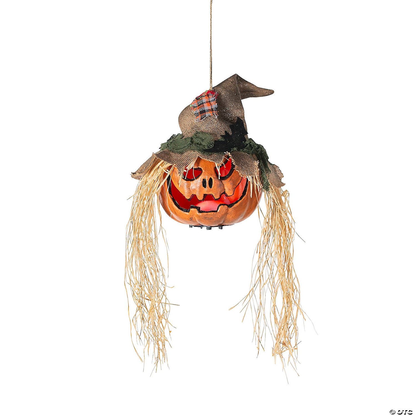 11 3/4" x 27 1/2" Hanging Pumpkin Head Plastic Halloween Decoration