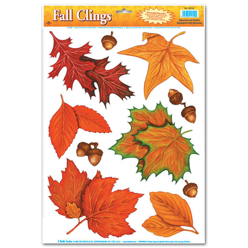Beistle Fall Leaf Window Clings - Thanksgiving/Fall | Party Supply