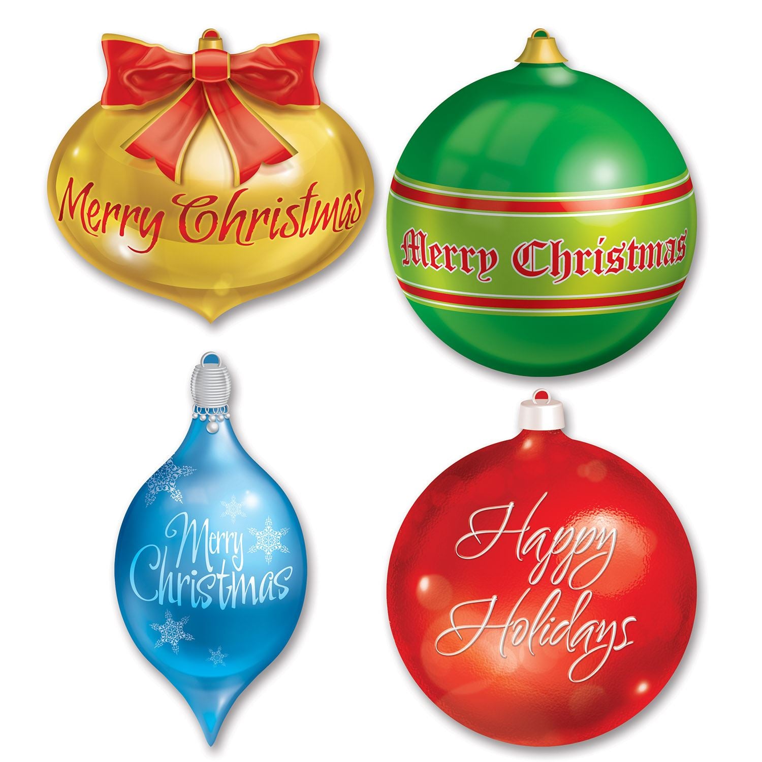 Beistle Christmas Ornament Cutouts - Christmas/Winter | Party Supply