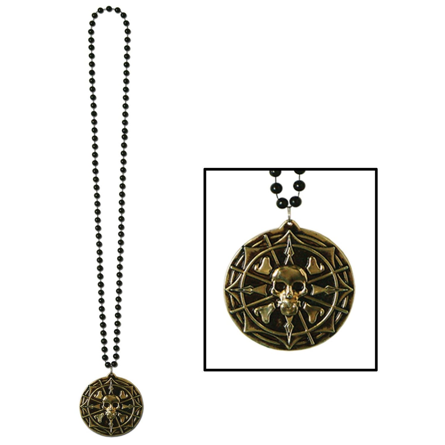 Beistle Beads with Pirate Coin Medallion | Party Supply | Decoration