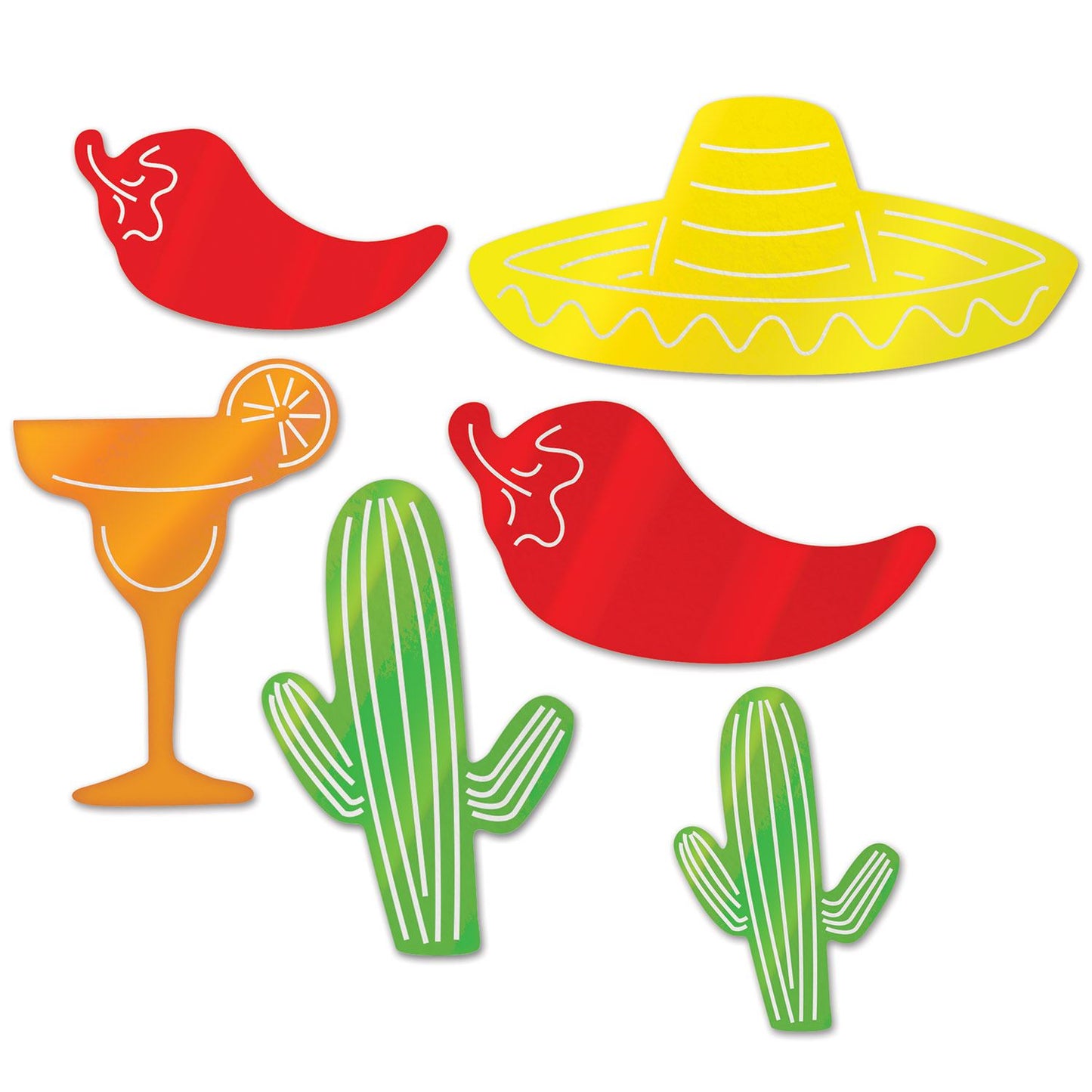 Beistle Foil Fiesta Silhouettes - Fiesta/Cinco de Mayo | Party Supply
