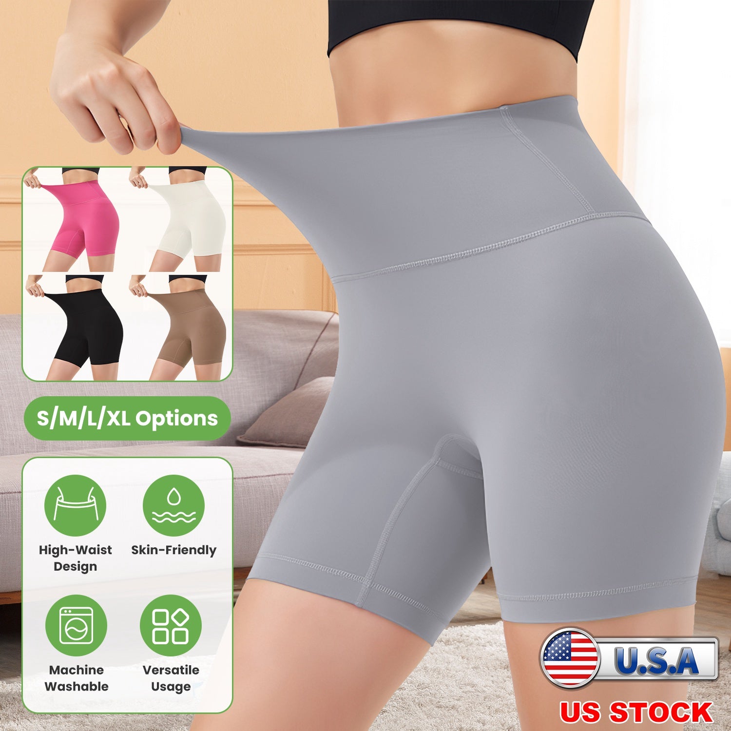 Women s High Waist Biker Shorts Tummy Control Pants Athletic Leggings Spandex