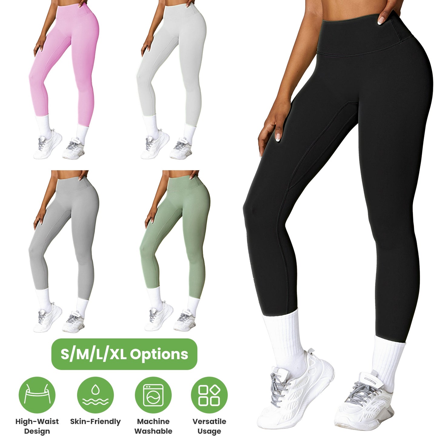 Women s High Waist Workout Leggings Tummy Control Compression Yoga Tight Pants