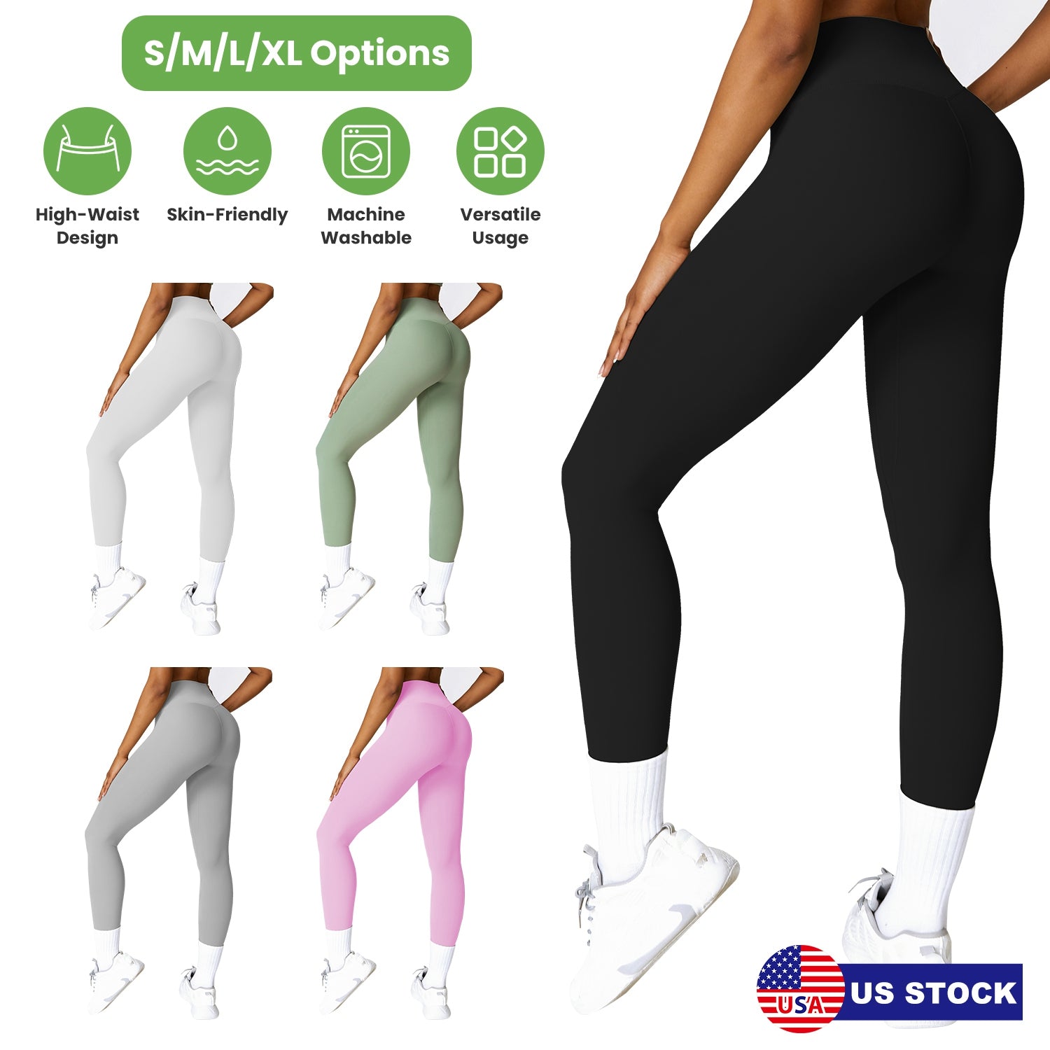 Women s High Waist Workout Leggings Tummy Control Compression Yoga Tight Pants