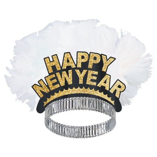 Beistle Black and Gold New Year Bird of Paradise Tiara - New Years | Party