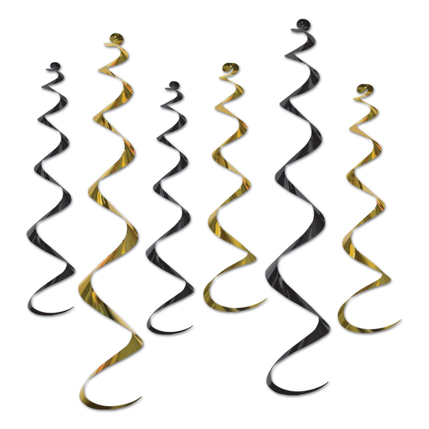 Beistle Black and Gold Twirly Whirlys - General Occasion | Party Supply