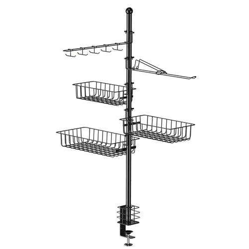 Griddle Caddy With Paper Towel Holder Hook Baskets BBQ Accessories Storage Rack