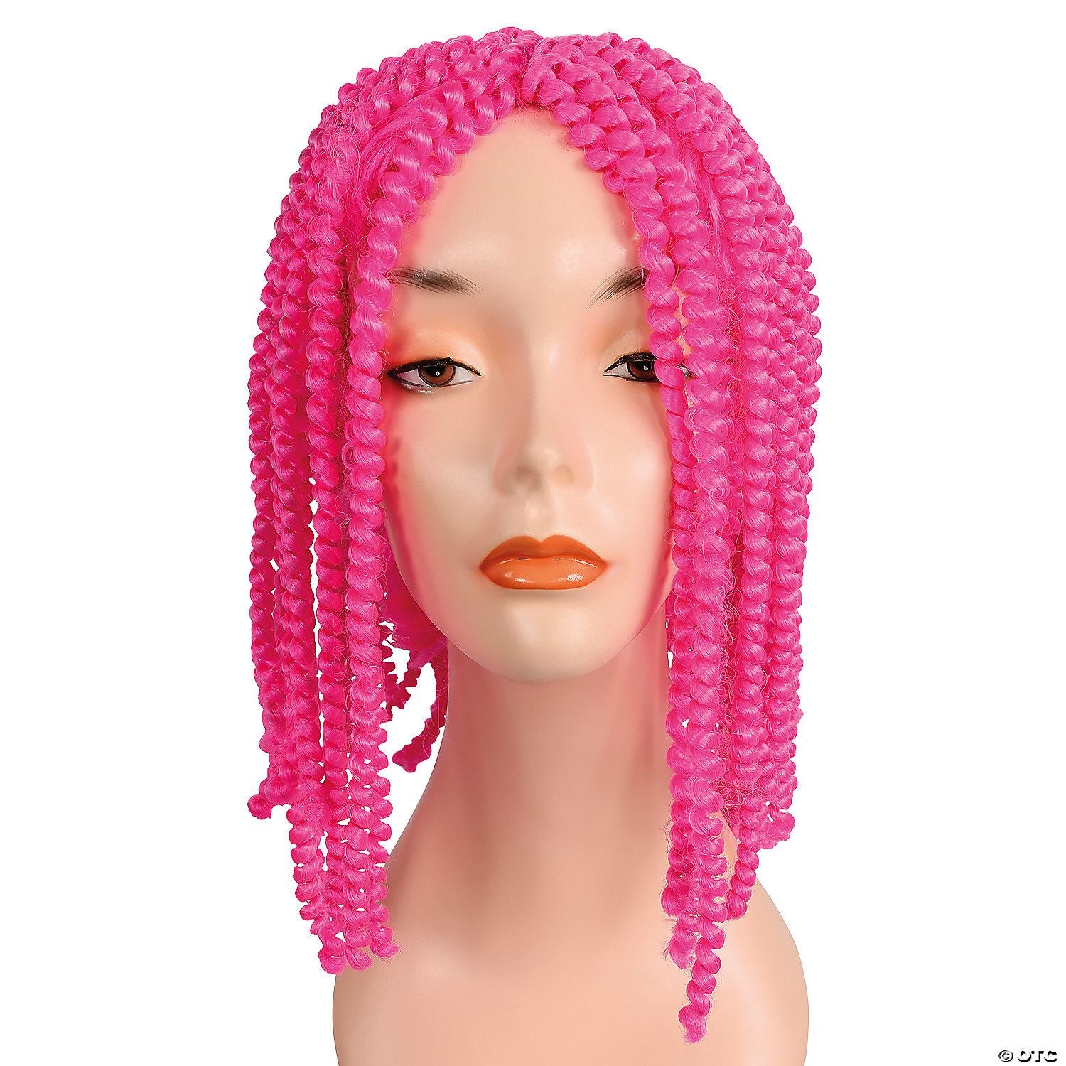 Womens Hot Pink Bargain Spring Curl Wig