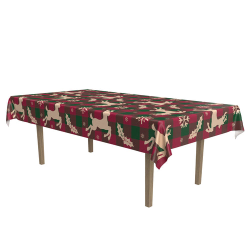 Beistle Christmas Fabric Tablecover - Christmas/Winter | Party Supply