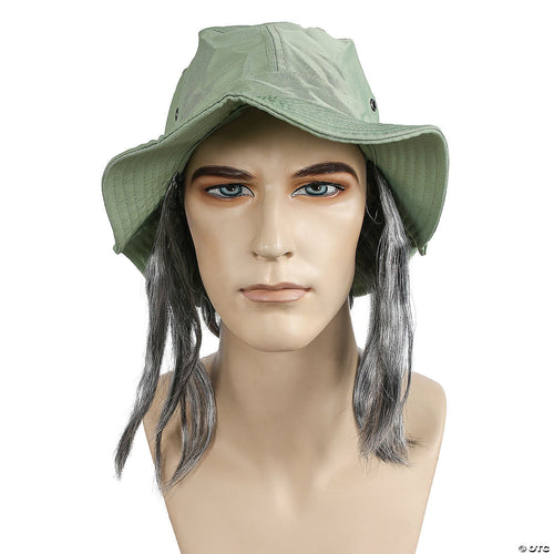 Mens Tramp Clown Hat With Hair | Gray