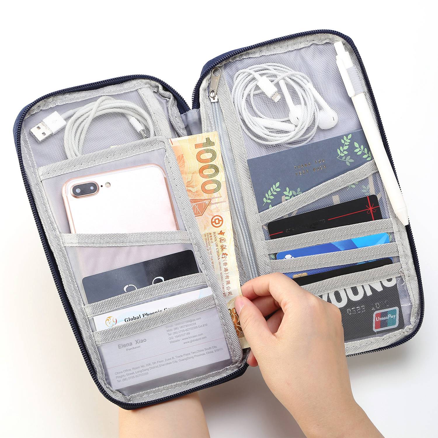 Travel Passport Wallet 12Cells Ticket ID Credit Card Holder Water Repellent