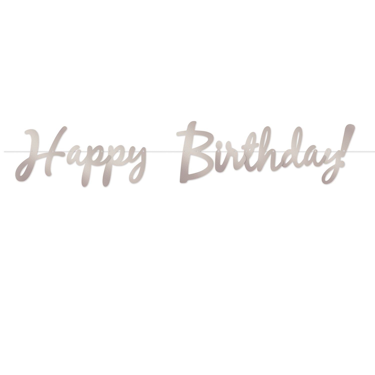 Beistle Foil Happy Birthday Streamer - Silver | Party Supply | Decoration