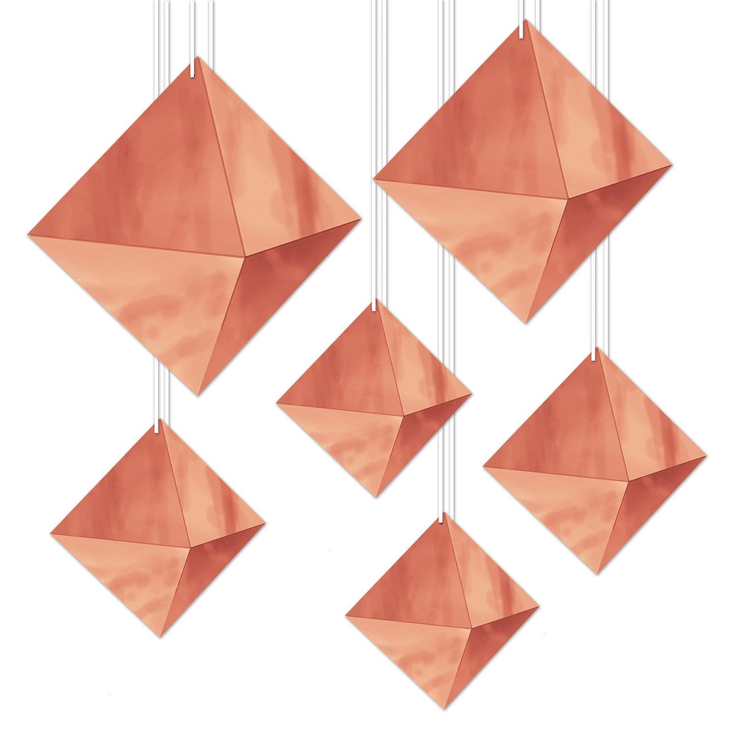 Beistle 3-D Foil Diamonds - Rose Gold - General Occasion | Party Supply