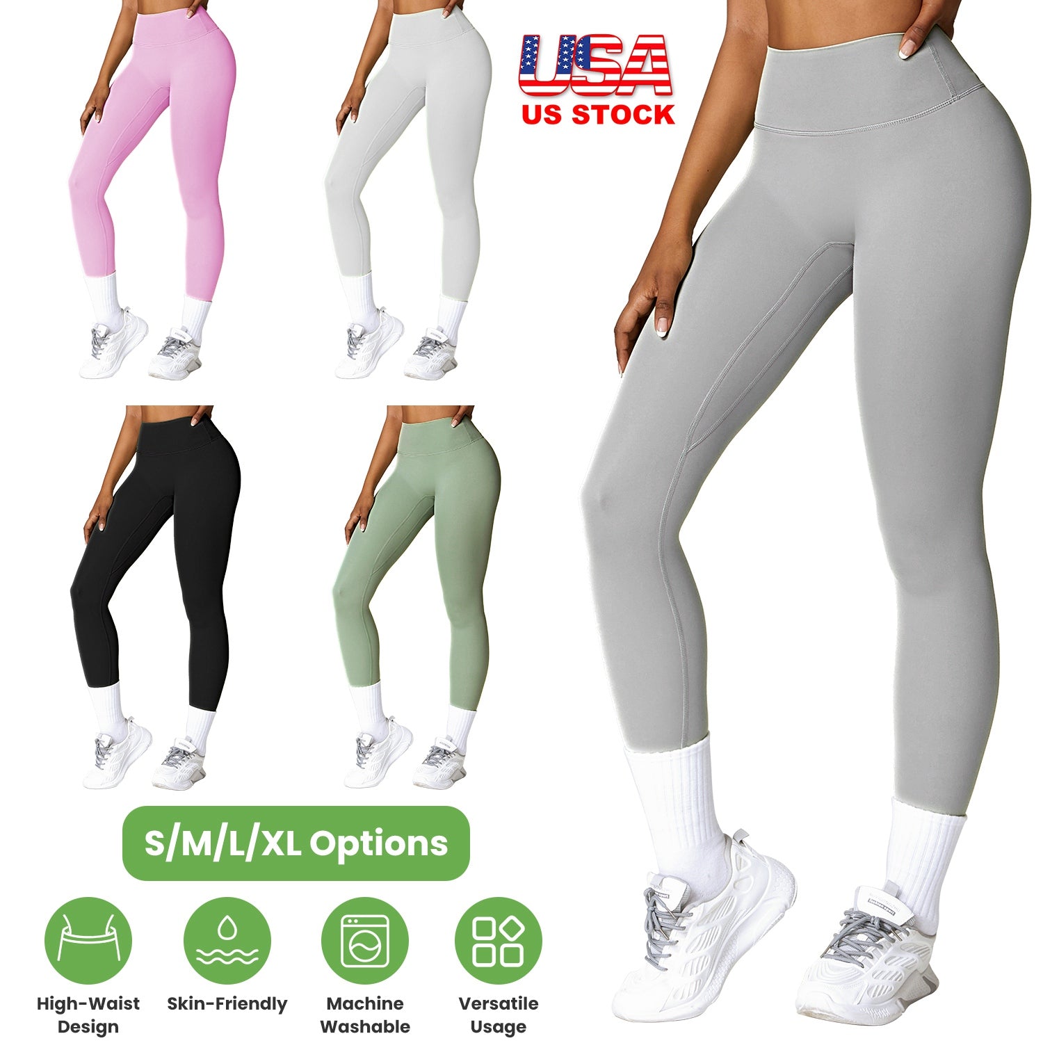 Women s High Waist Workout Leggings Tummy Control Compression Yoga Tight Pants