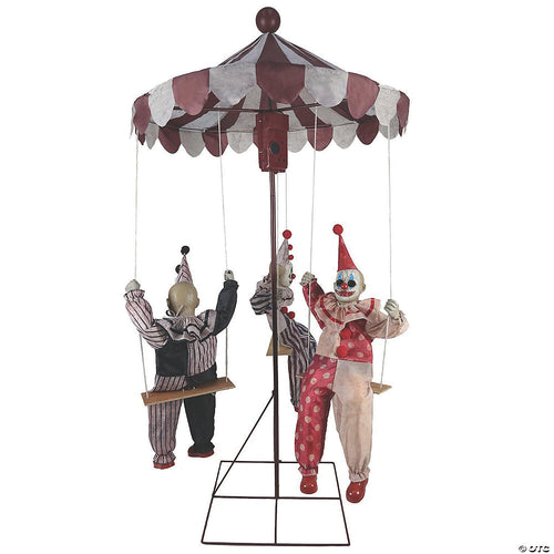 Animated Clown-Go-Round Halloween Decoration