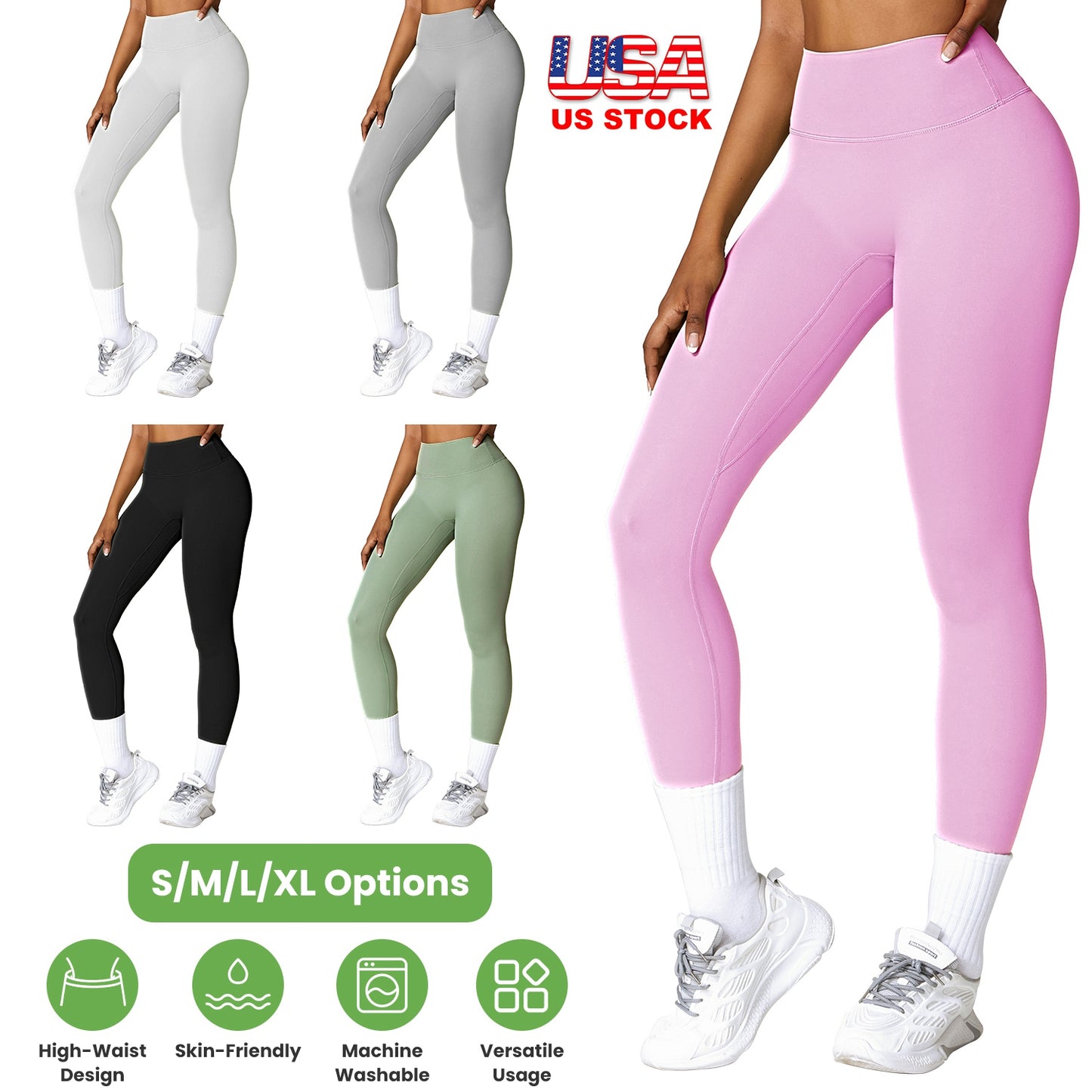 Women s High Waist Workout Leggings Tummy Control Compression Yoga Tight Pants