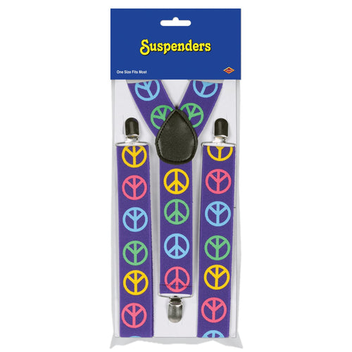 Beistle Peace Sign Suspenders - 60's | Party Supply | Decoration