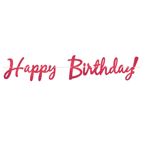 Beistle Foil Happy Birthday Streamer - Red | Party Supply | Decoration