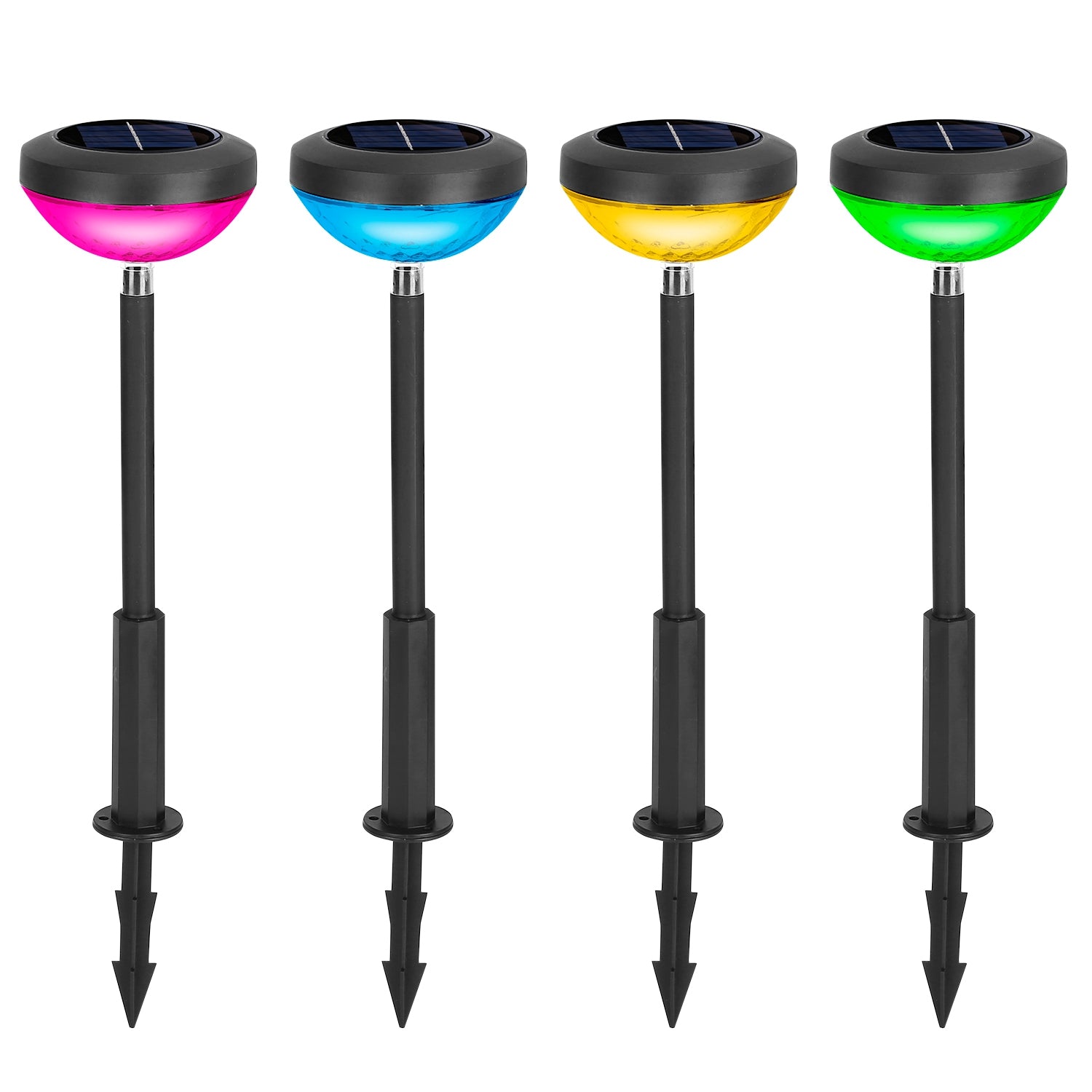 4Packs Solar Pathway Light Color Changing Garden Light Landscape Stake