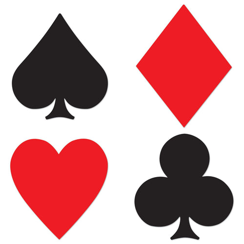 Beistle Card Suit Cutouts - Casino | Party Supply | Decoration