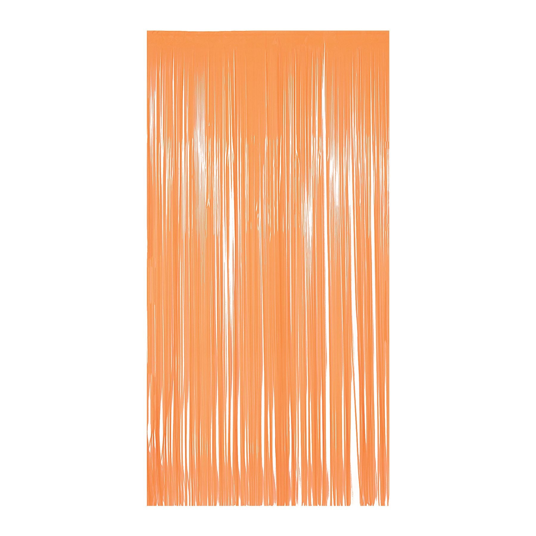 Beistle 1-Ply Plastic Fringe Curtain - Neon Orange - General Occasion | Party