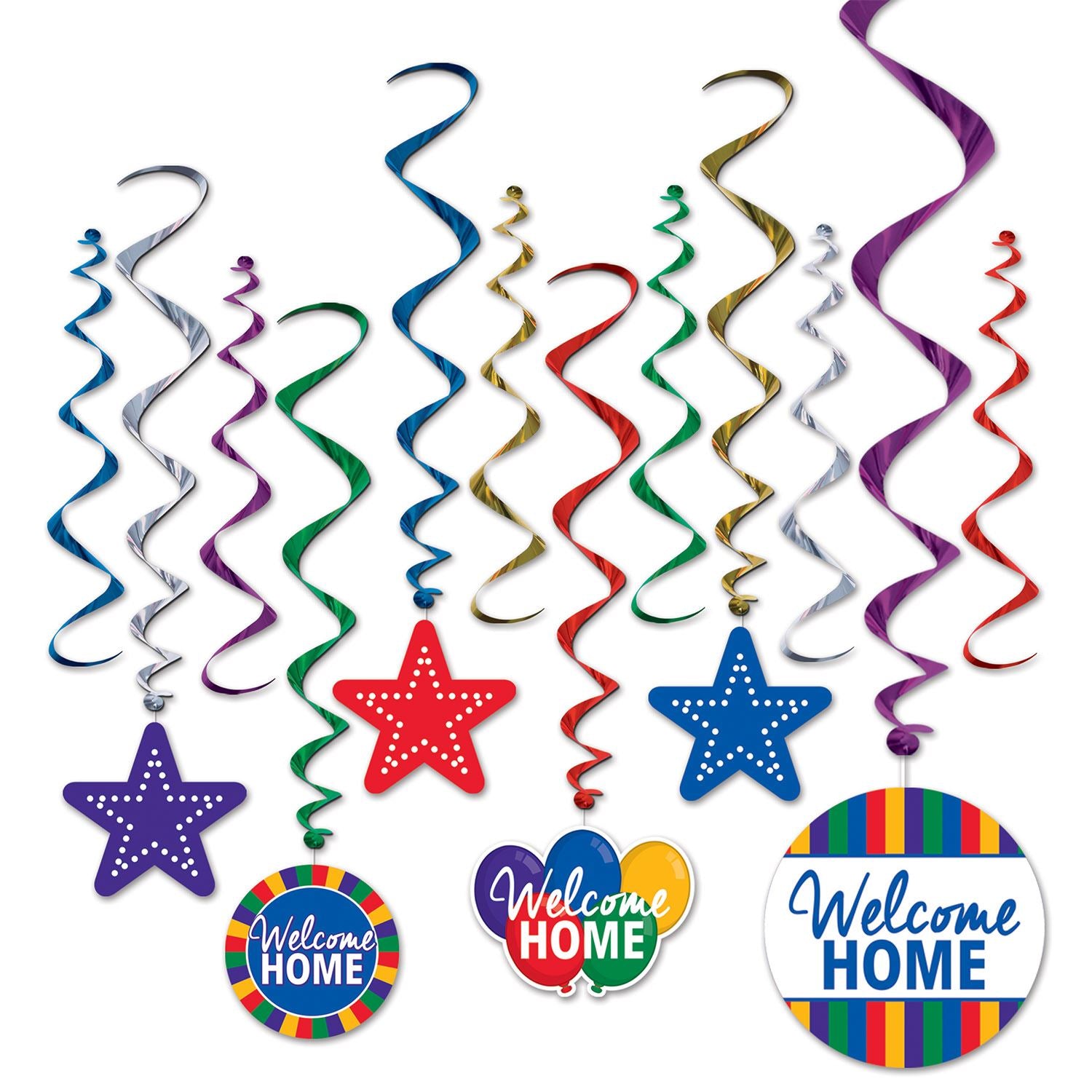 Beistle Welcome Home Whirls - General Occasion | Party Supply | Decoration