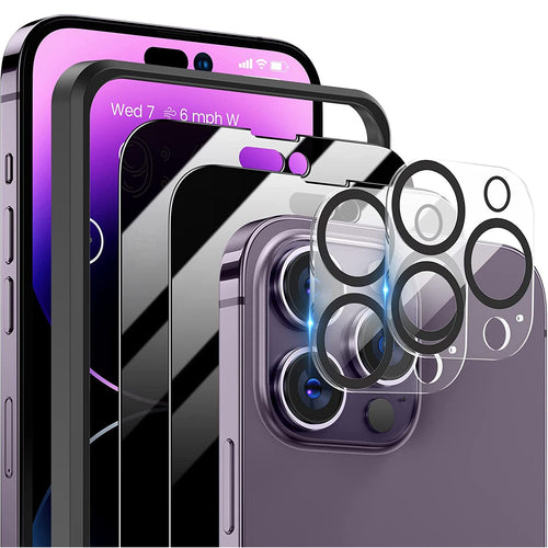2Pcs Privacy Screen Protectors And 2Pcs Camera Lens Tempered Glass Screen Film