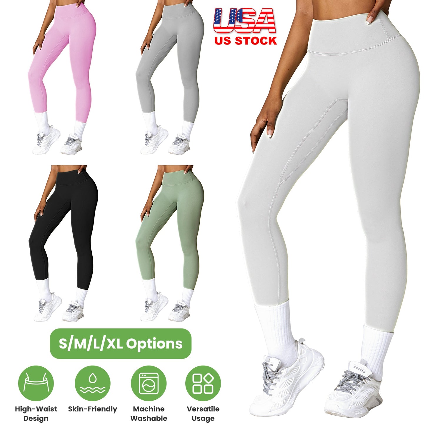 Women s High Waist Workout Leggings Tummy Control Compression Yoga Tight Pants
