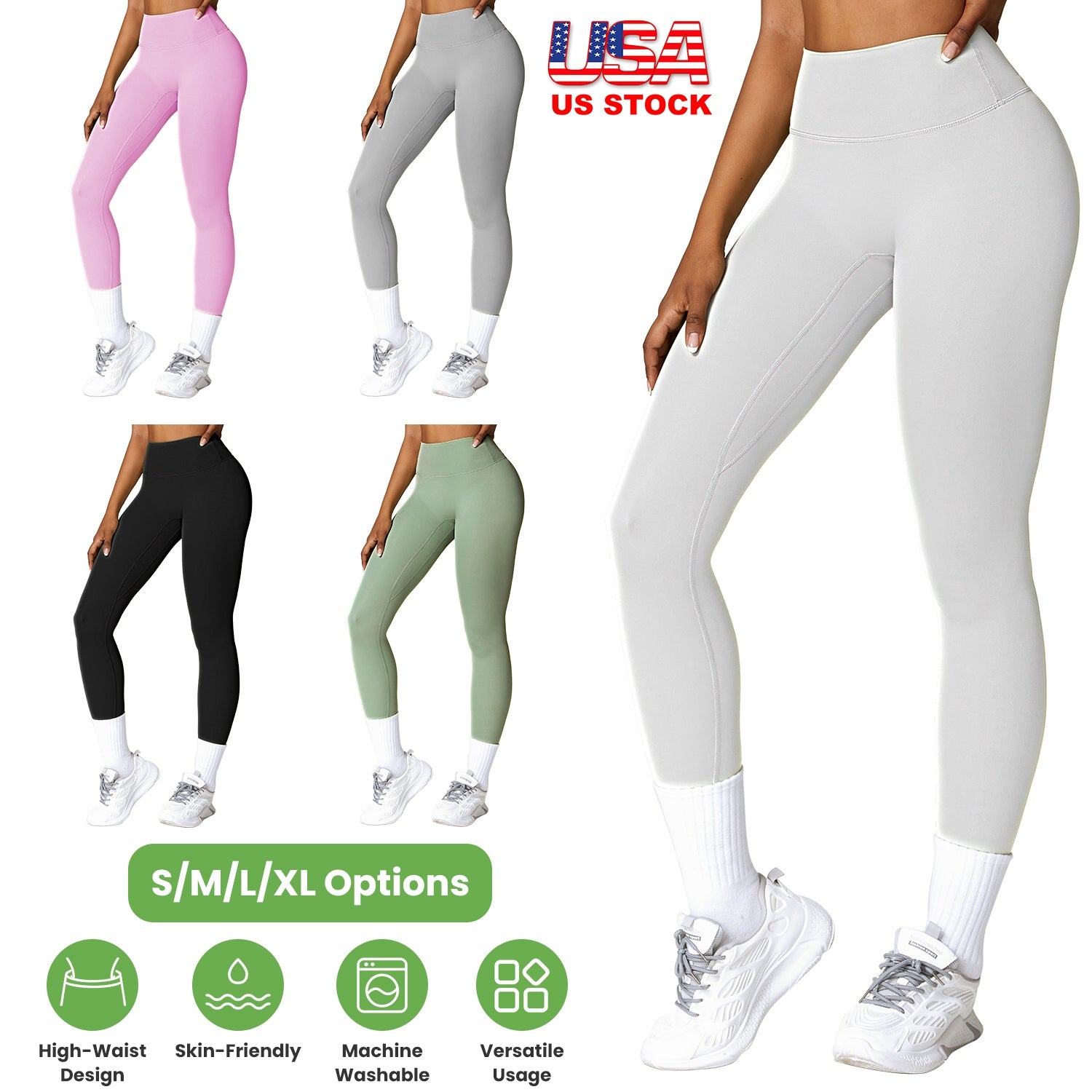 Women s High Waist Workout Leggings Tummy Control Compression Yoga Tight Pants